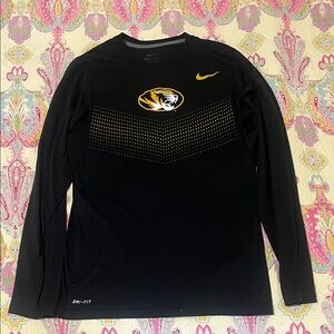 Nike Mizzou Black and Gold Long SleeveTee size men’s XS